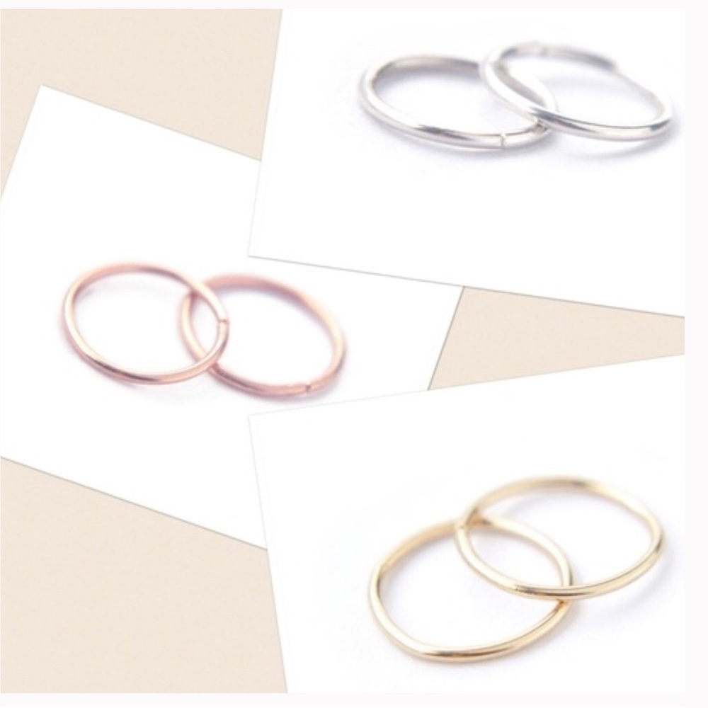 3 x set of 2 seamless sleeper hoops 925/14k